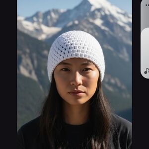 White Crochet Beanie